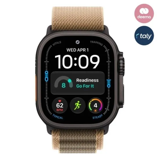 Apple Watch Ultra 4 GPS + Cellular 49mm Natural Titanium Case with Desert Alpine Loop - M